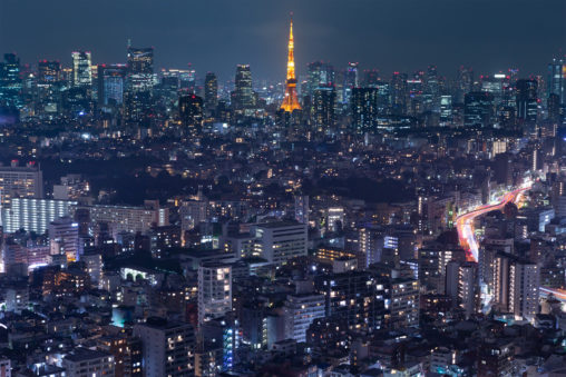 東京タワーと夜景03の写真素材