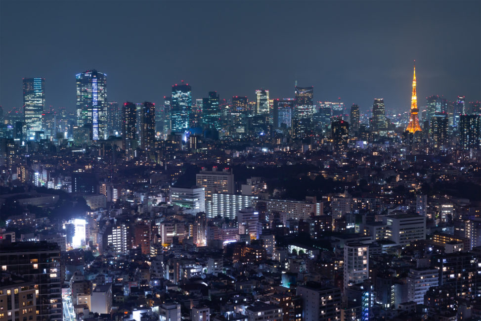 東京タワーと夜景04の写真素材