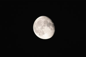 夜空の月のフリー写真素材