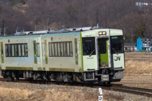 ローカル電車／小海線／冬の写真